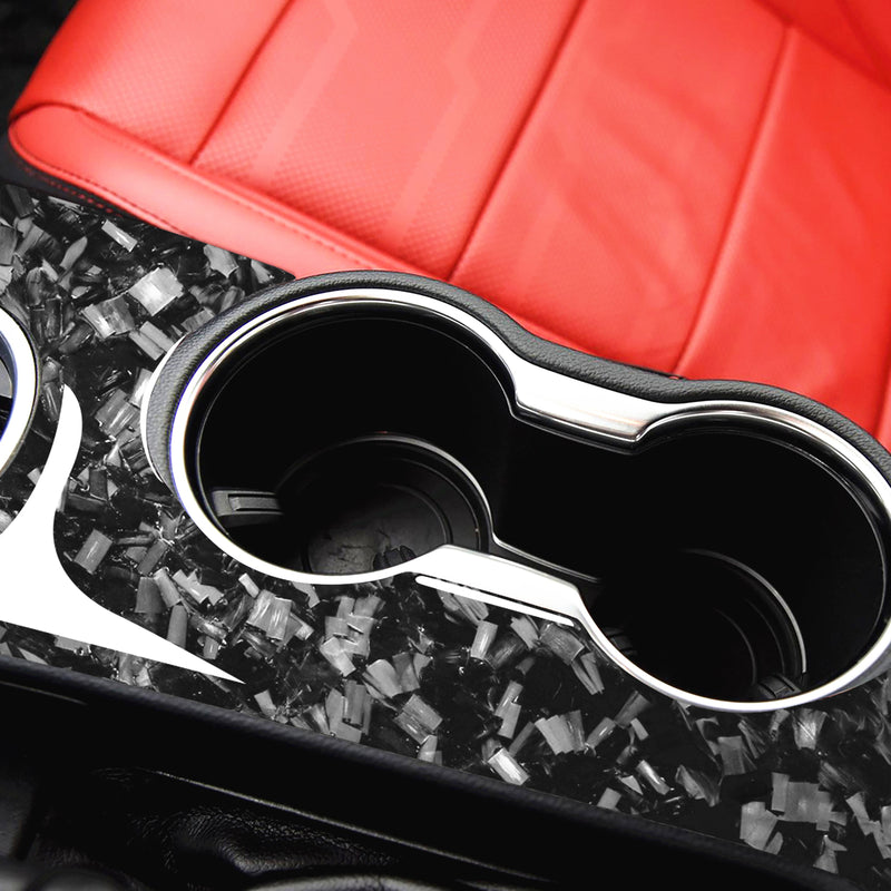 WXZOS Genuine Carbon Fiber Center Console Panel Trim for Ford Mustang 2015-2020