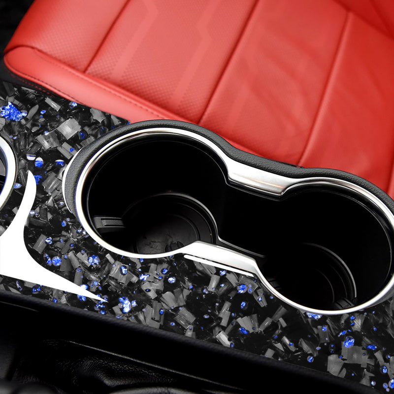 WXZOS Genuine Carbon Fiber Center Console Panel Trim for Ford Mustang 2015-2020