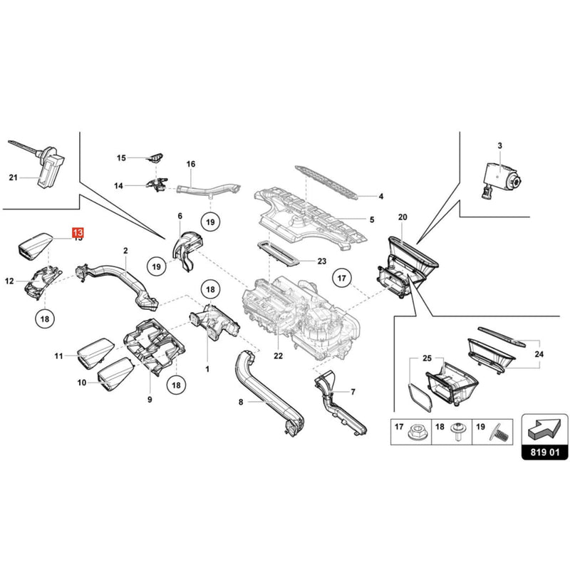 WXZOS Air Vent Blade Paddle Slider for Lamborghini Huracan LP580 LP610 EVO 2014-2022