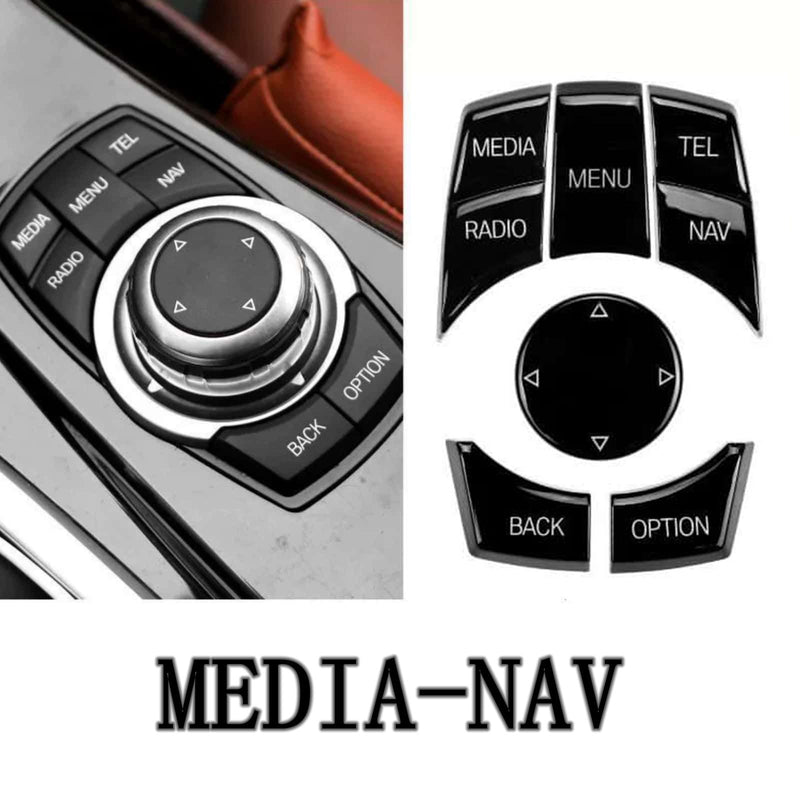 WXZOS Piano Black IDrive Multi-Media Switch Button Cover for BMW E84 X1 2013-2016