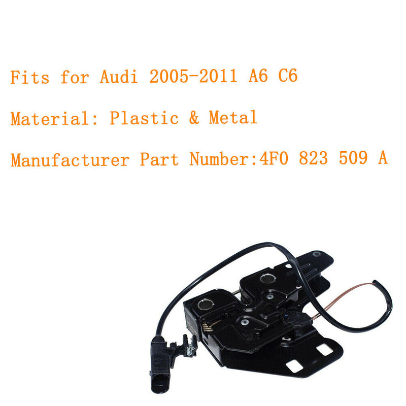 Latch Hood Lid Lock w/ Micro-Switch 4F0823509A for Audi 2005-2011 A6 C6