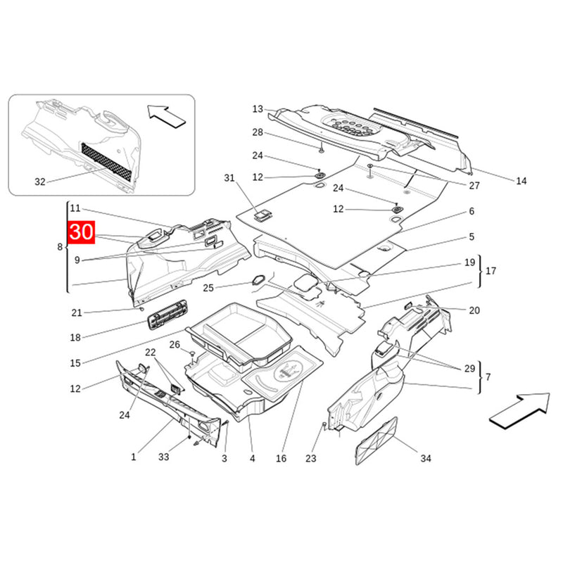 WXZOS Rear Trunk Hinge Guard Plate Cover for Maserati Quattroporte (M156) 2014-2021