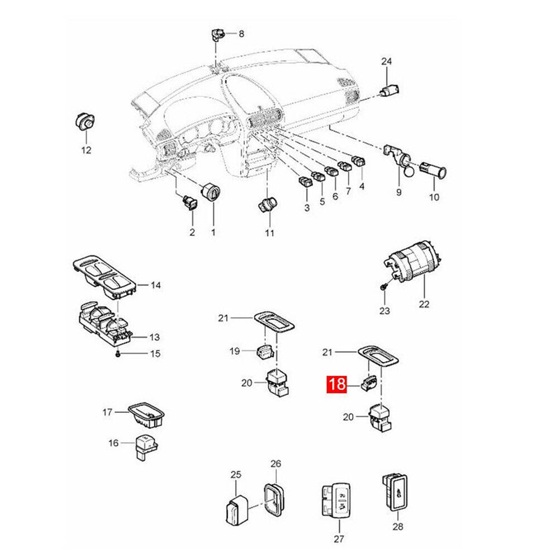 Sale Left Door Lock Unlock Switch Button for Porsche Cayenne 2003-2010