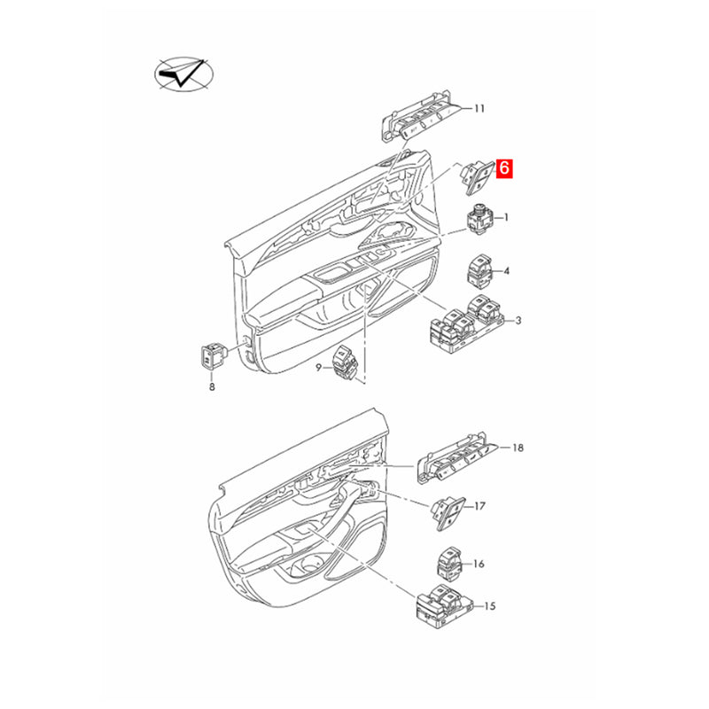 WXZOS Front Left Door Lock Central Locking Switch for Audi A6 Allroad/Avant 2020-2024