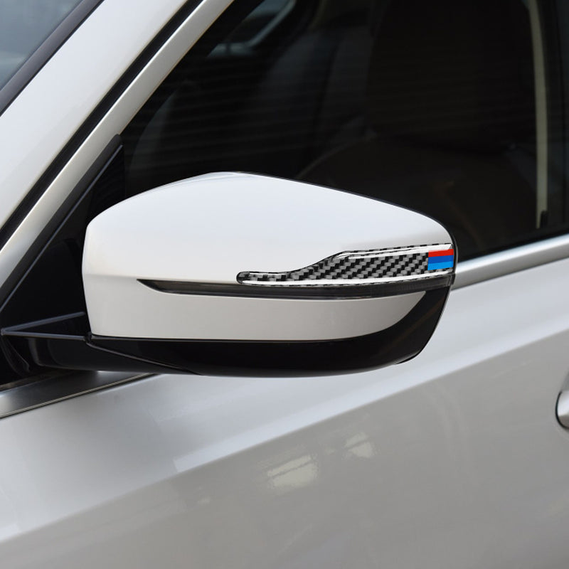 WXZOS Genuine Carbon Fiber Rear View Mirror Anti-Collision Sticker for BMW 2012-2018