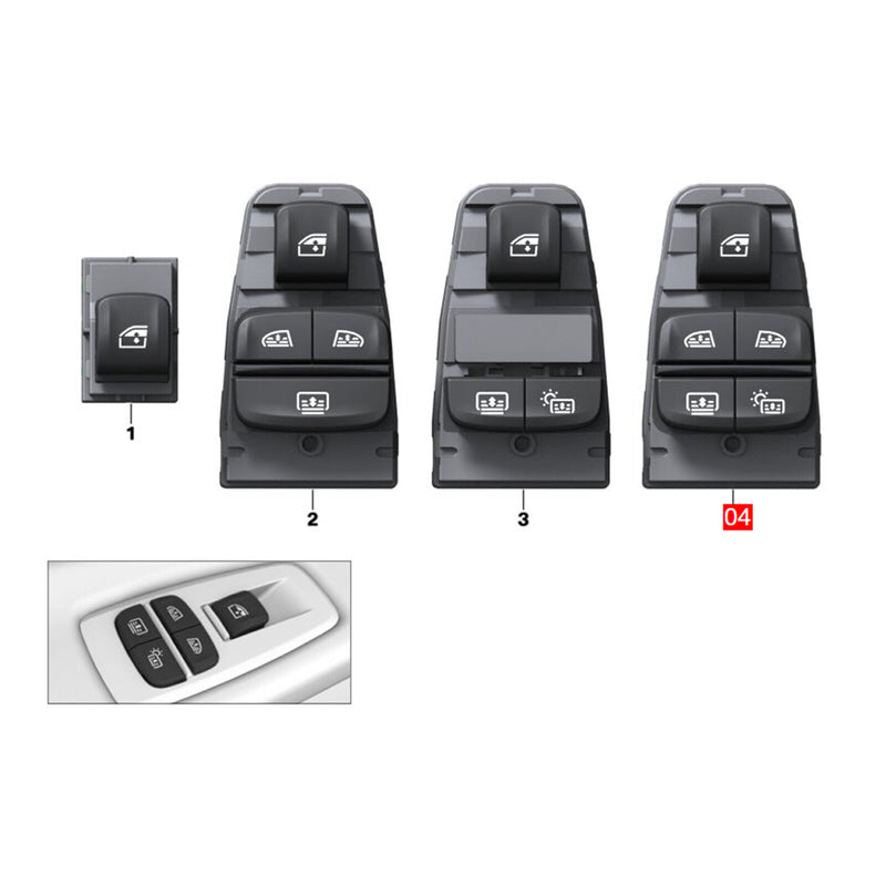 WXZOS 4+4Pin Rear Power Window&Sunshade Switch for BMW 6series G32 GT 2018-2022