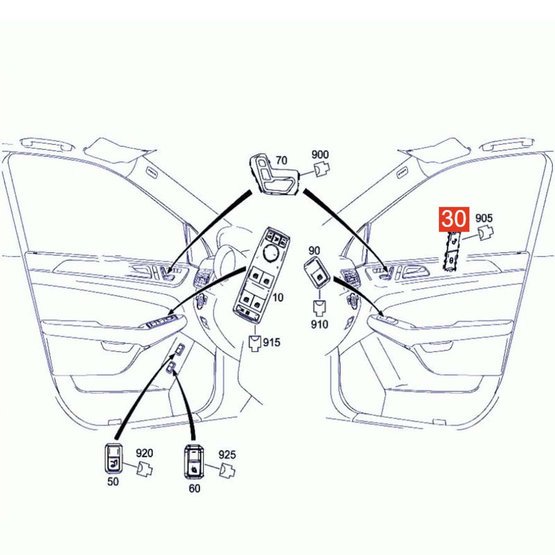 Front Right Door Central Lock Switch for Mercedes-Benz W166 M-Class 2012-2015