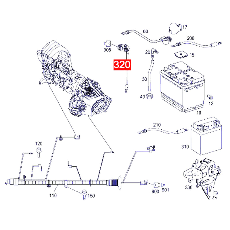 WXZOS IBS Intelligent Battery Sensor for Mercedes-Benz W169 A-Class 2010-2012