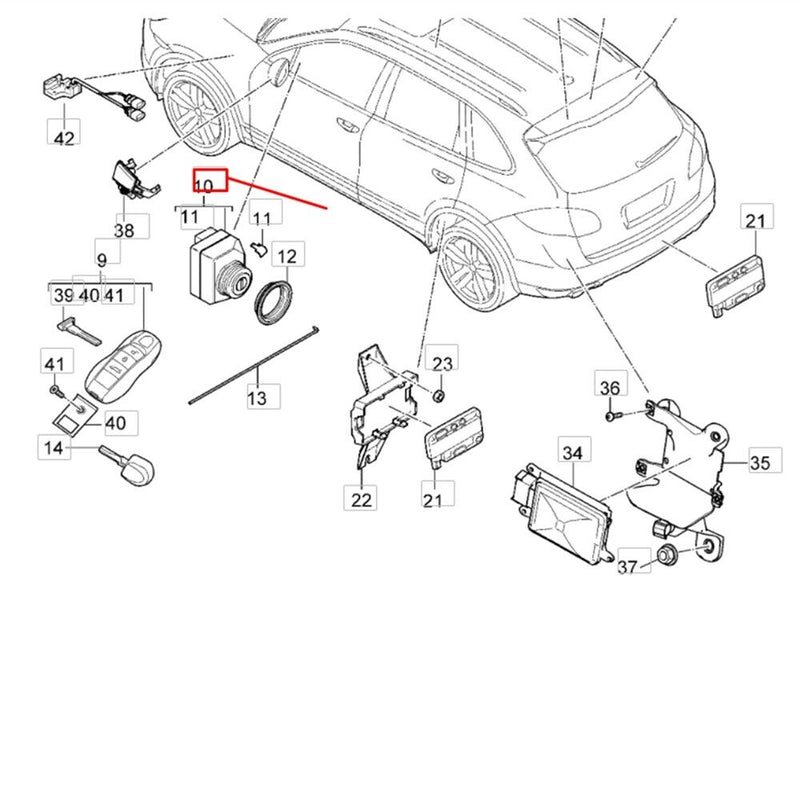 Unità blocco interruttore accensione motore adatta per Porsche Cayenne (92A) ...