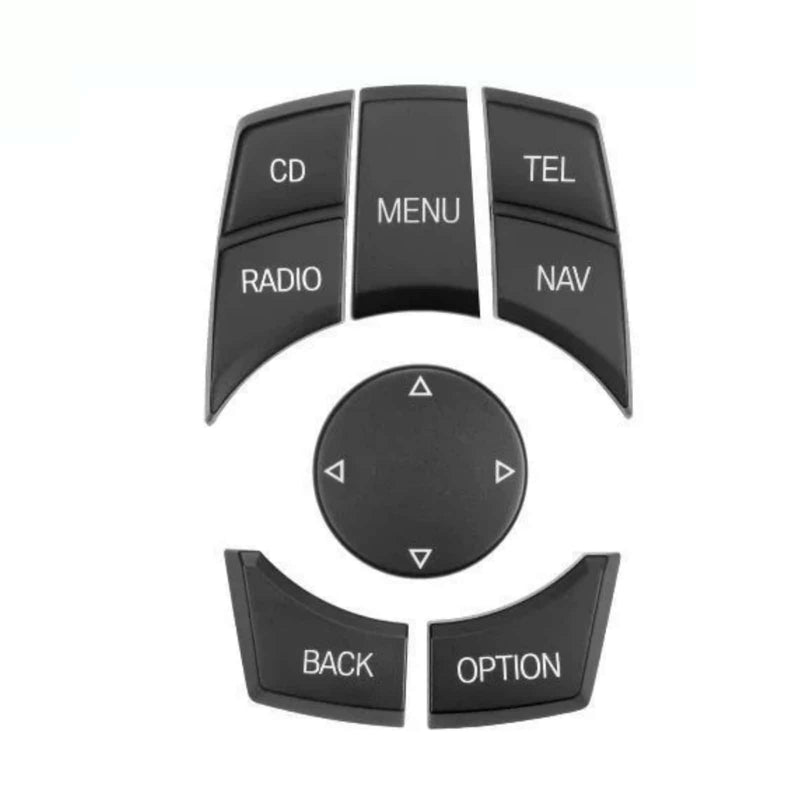 WXZOS Matte Black IDrive Multi-Media Switch Button Cover for BMW E70 X5 2010-2013