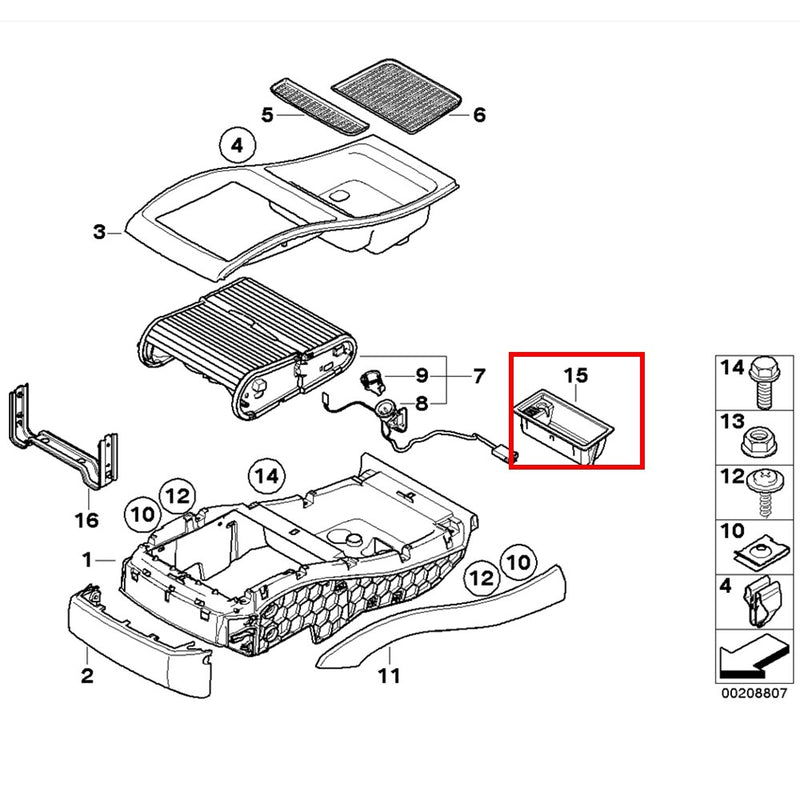 WXZOS Central Console Ashtray Compartment Insert Storage Tray for BMW 2007-2013 X5 E70