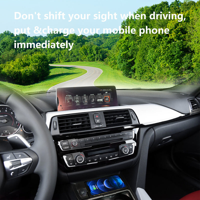 WXZOS Center Console Phone Wireless Fast Charging Pad for BMW F30 F31 F34 2013-2018