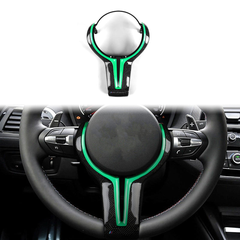 WXZOS Genuine Carbon Fiber Steering Wheel Replacement Cover for BMW F10 M5 2011-2016