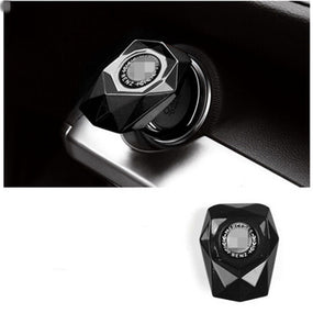 Black Alloy Engine Start Stop Button Switch Decor Trim Cover for Mercedes-Benz