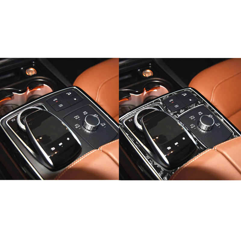 WXZOS Genuine Carbon Fiber Center Console Panel Trim for Benz W166 M-Class 2012-2015
