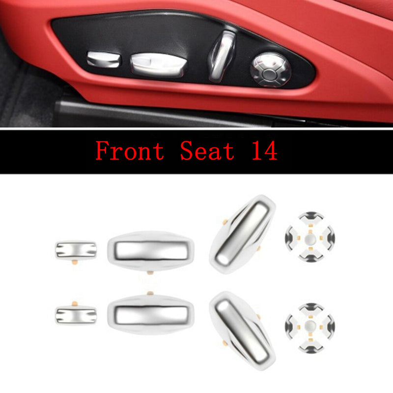 WXZOS 1PC Seat Adjustment Button Cover Trim Chrome Sticker for Porsche 911(992)2019-24