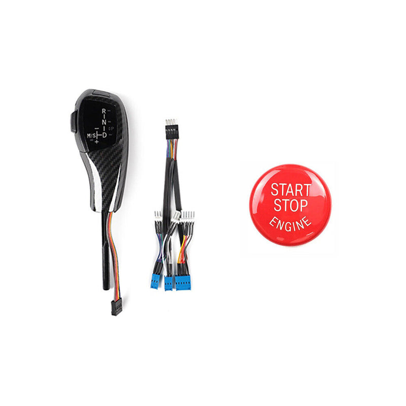 Carbon Fiber LED Shift Knob w/START STOP Cover for BMW 2004-2010 E81/87 1Series