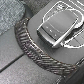 Genuine Carbon Fiber Console Armrest Bezel Trim for Benz W205 S205 C205 2015-19