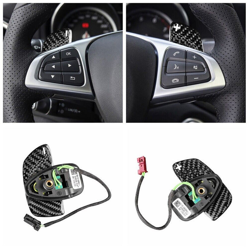 Carbon Fiber Steering Wheel Shift Paddle Shifter for Benz C-Class W205 2018-2021