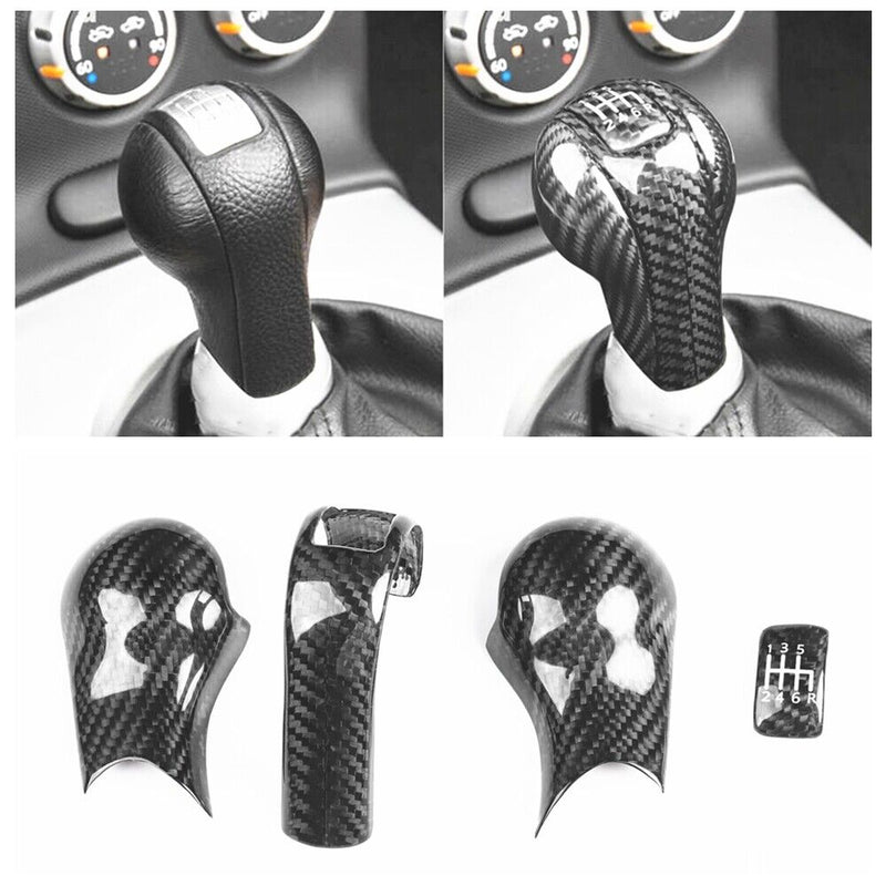 Genuine Carbon Fiber Gear Shift Knob Handle Cover Fit for Nissan 350Z 2003-2009
