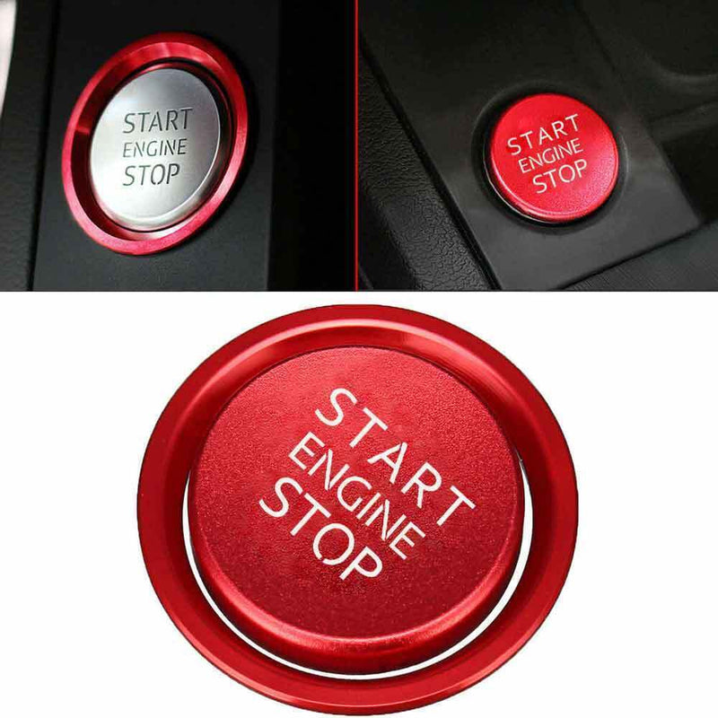 Bague cache bouton poussoir rouge interrupteur moteur Start Stop pour Audi A6...