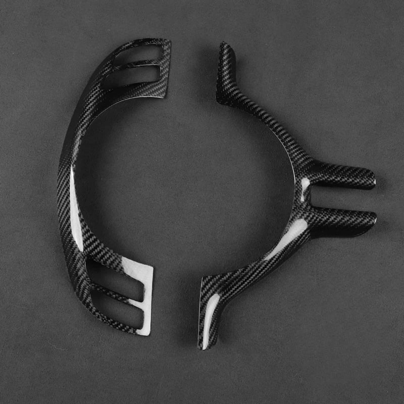 WXZOS 1PC Genuine Dry Carbon Fiber Steering Wheel Trim for BMW E39 5Series 1999-2003