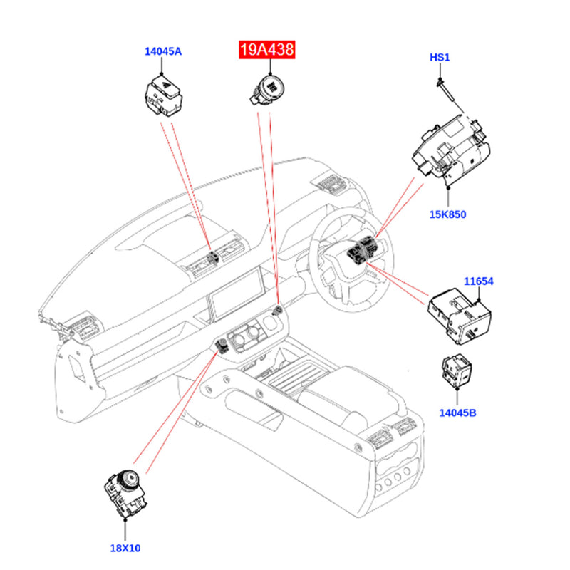 WXZOS Crystal Start Stop Ignition Switch Button for Land Rover Defender 90/110 2022-25