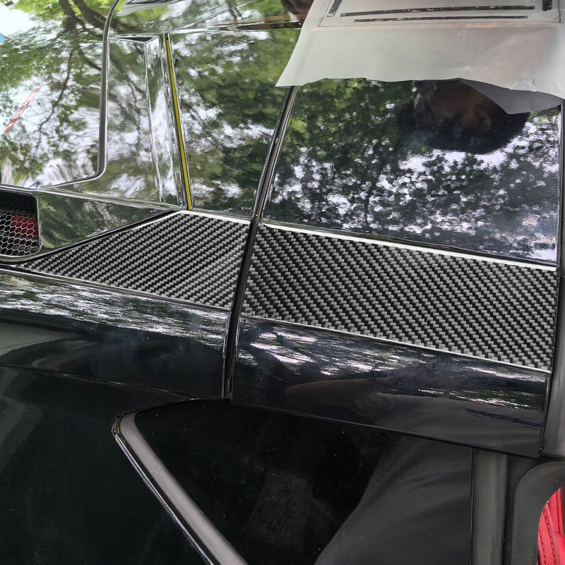 WXZOS Genuine Carbon Fiber Roof Side Rails Trim for Chevrolet Corvette C8 2020-2024