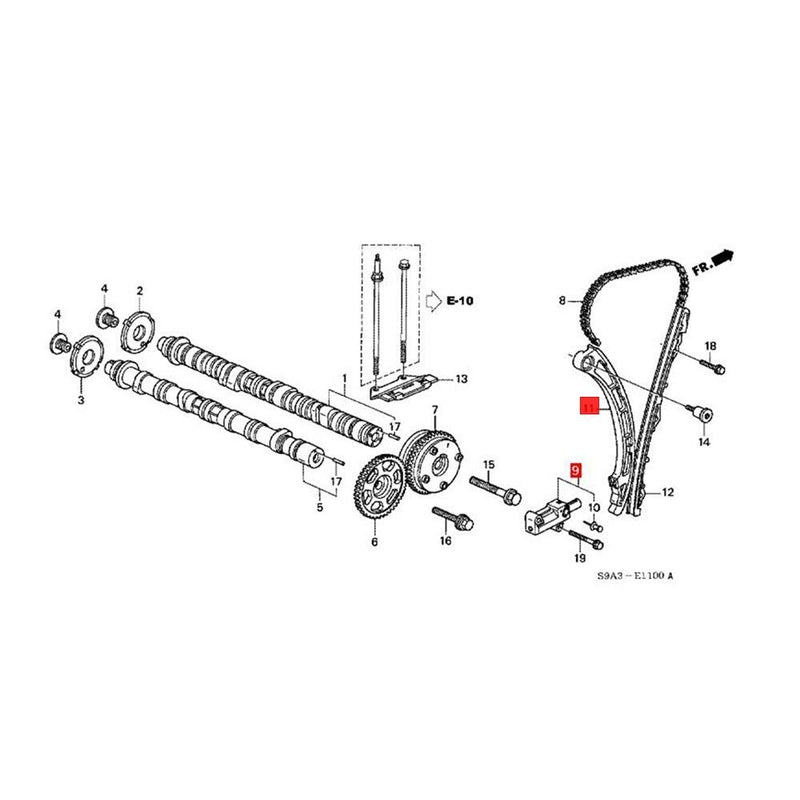 Kit catena distribuzione 11 pezzi adatto per Honda CR-V RD7 RE4 2.4L 2002-2011