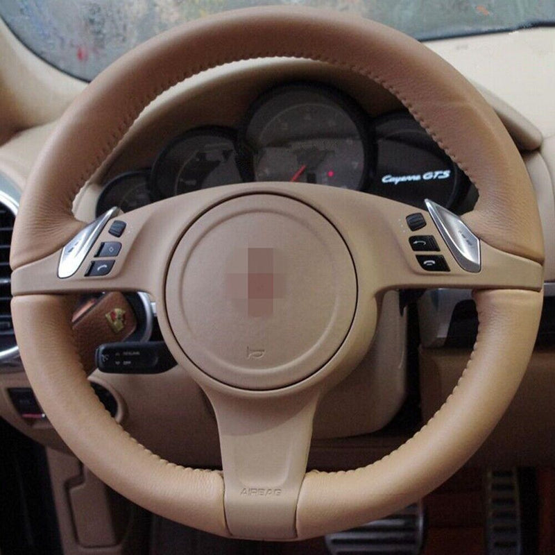 Authentic Leather Steering Wheel Protective Cover for Porsche Panamera 2010-2016