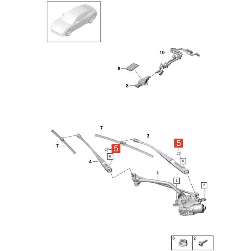 WXZOS 2Pcs Front Windshield Wiper Arm Cap for Porsche Macan (95B/XAB) 2014-2025