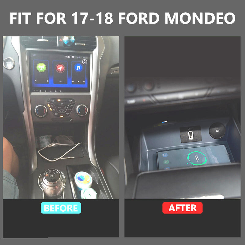 WXZOS Center Console Phone Wireless Fast Charging Pad for Ford Mondeo 2017-2018