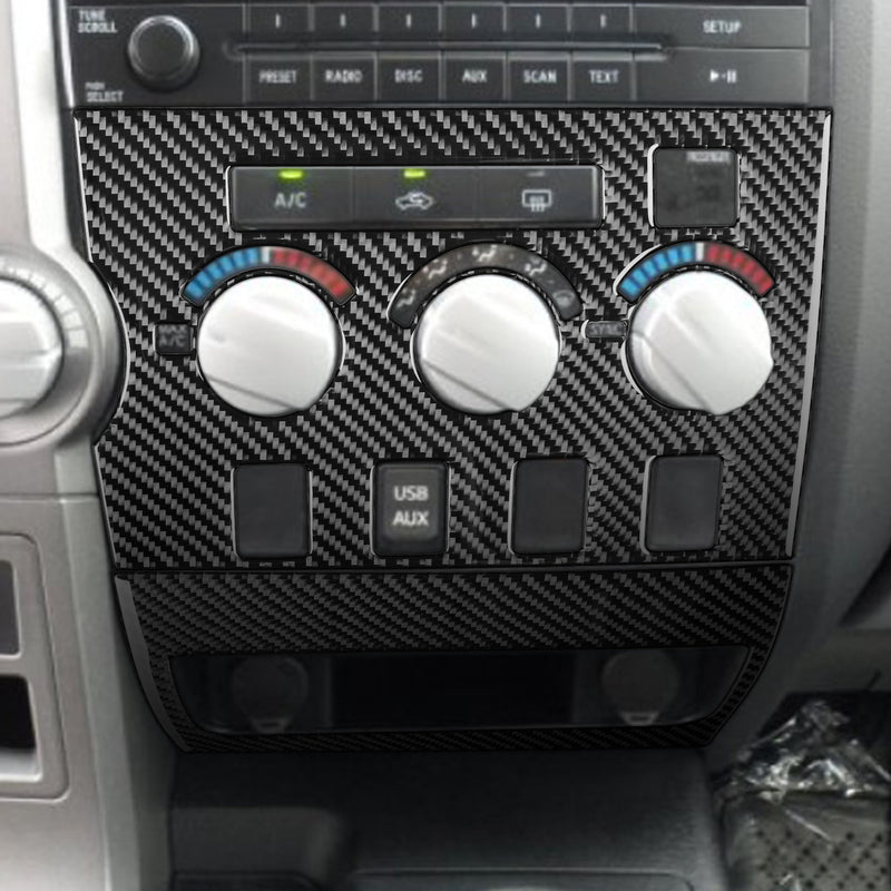 WXZOS Genuine Carbon Fiber Dashboard A/C Control Panel Trim for Toyota Tundra 2007-13