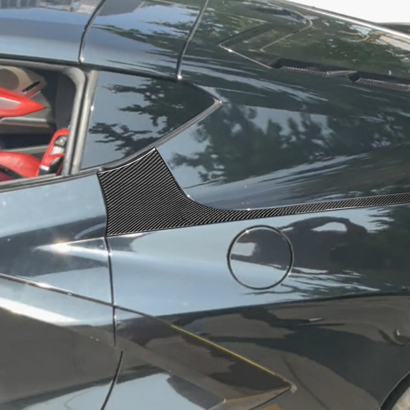 WXZOS Genuine Carbon Fiber Door Body Side Trim for Chevrolet Corvette C8 2020-2024