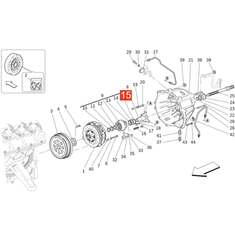 Transmission Shaft Pilot Bearing Seal Kit for Maserati Quattroporte 2005-2012