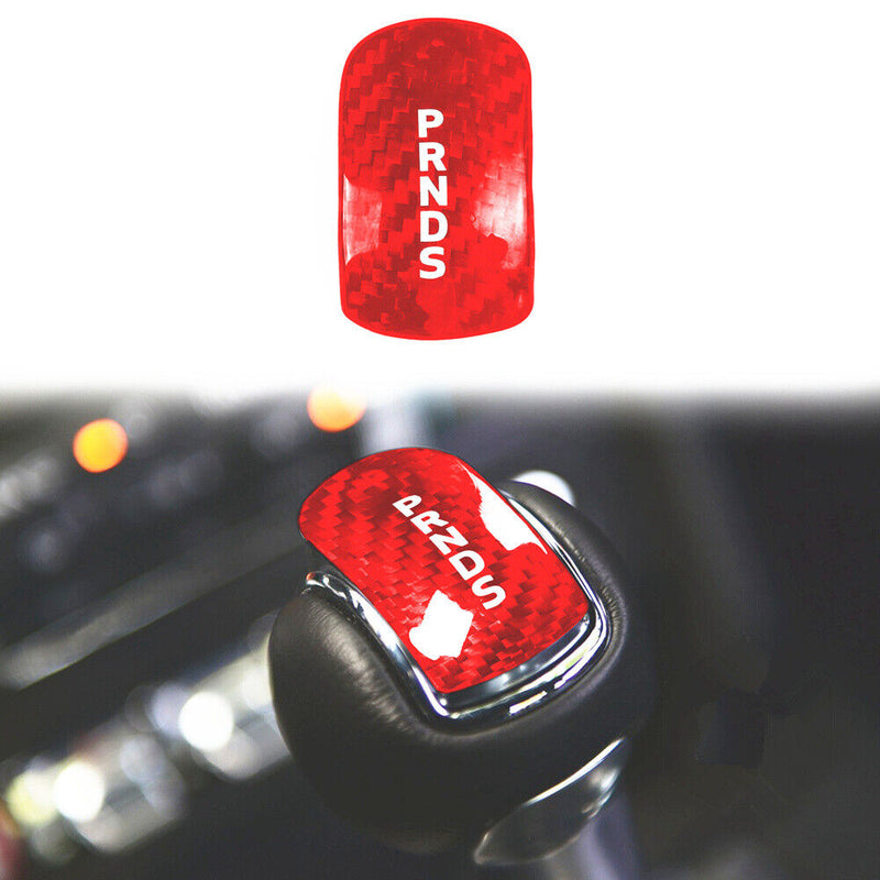 Sale Red Carbon Fiber Gear Shift Knob Panel Trim for Ford Mustang 2014-2018