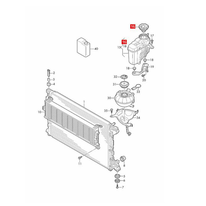 Black Water Coolant Expansion Tank Reservoir Cap 4M0121321K for Audi A6 C8 A7 Q8