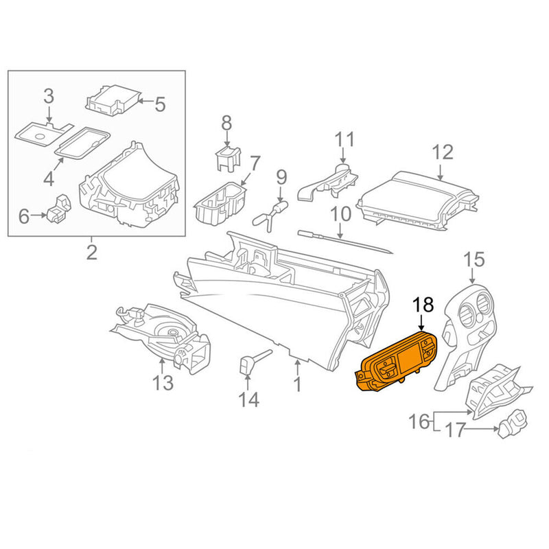 Rear 2059056305 Air Conditioning Air Outlet Switch for Benz W205 S205 15-18