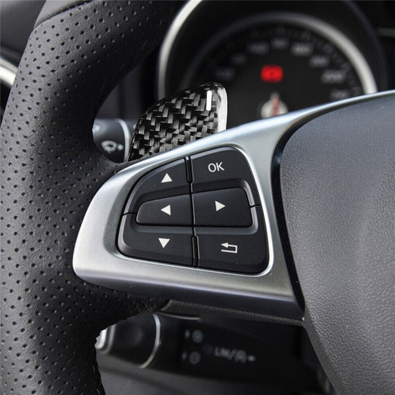 Carbon Fiber Steering Wheel Shift Paddle Shifter for Benz C-Class W205 2018-2021