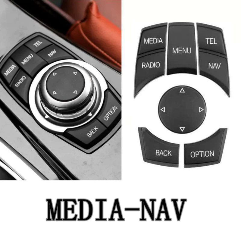 WXZOS Matte Black IDrive Multi-Media Switch Button Cover for BMW E84 X1 2013-2016
