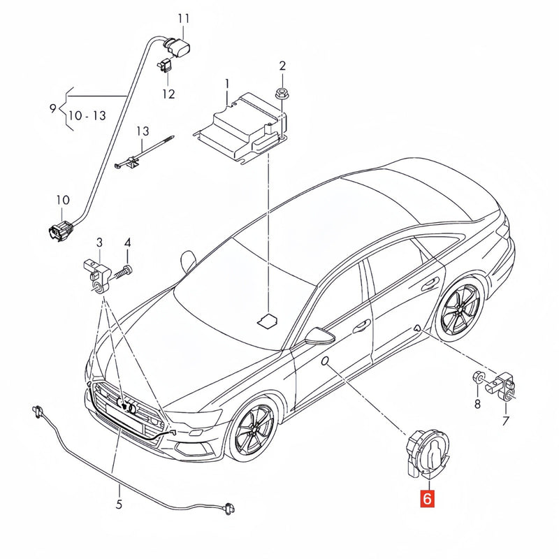 WXZOS Front Door Impact Pressure Sensor for Audi Q5 SQ5 2021-2025