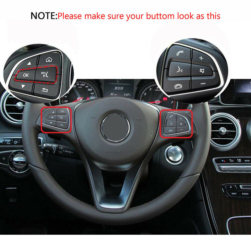 Silver Steering Wheel Button Cover Trim for MercedesBenz 2015+ C Class GLC