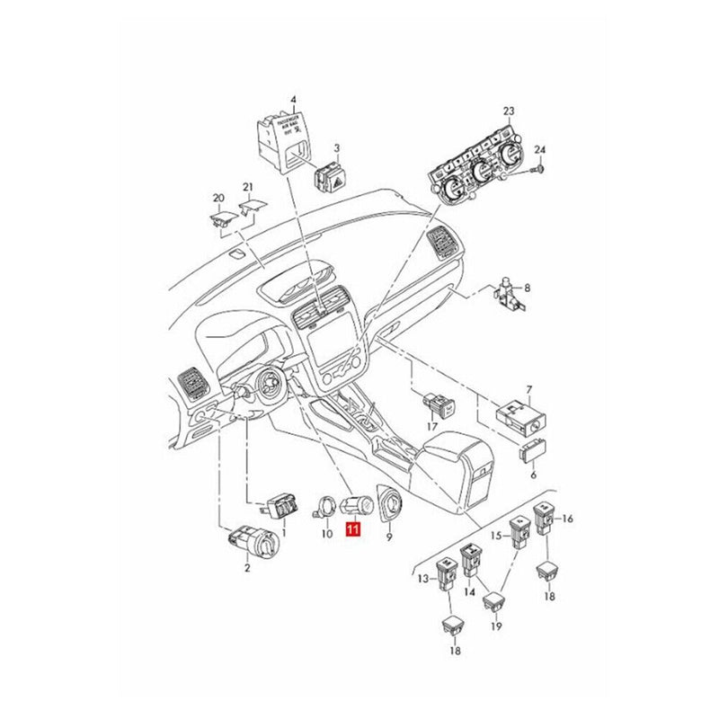 Bouton interrupteur démarrage-arrêt allumage moteur 5K0959839BL88 pour VW Sci...
