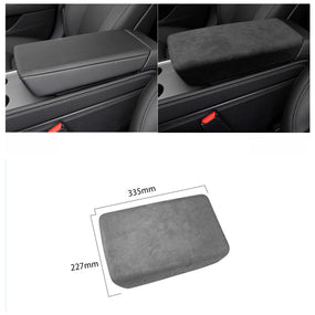 Black Suede Center Console Armrest Box Cover Trim Lid for Tesla Model-3 2017-22