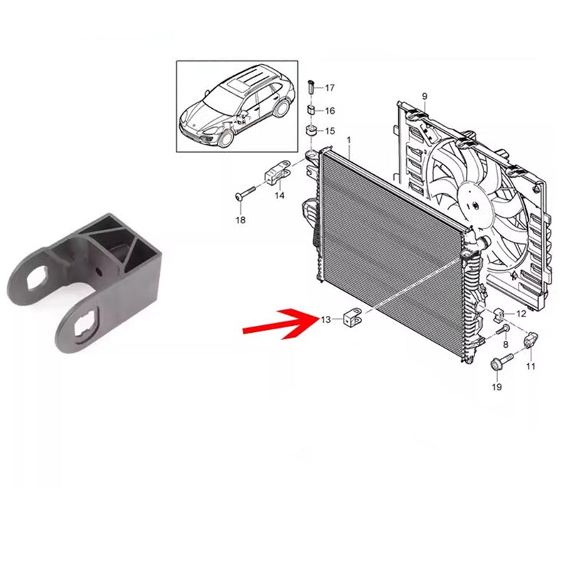 WXZOS Engine Water Cooling Radiator Support Repair for Porsche Cayenne (958) 2011-2017