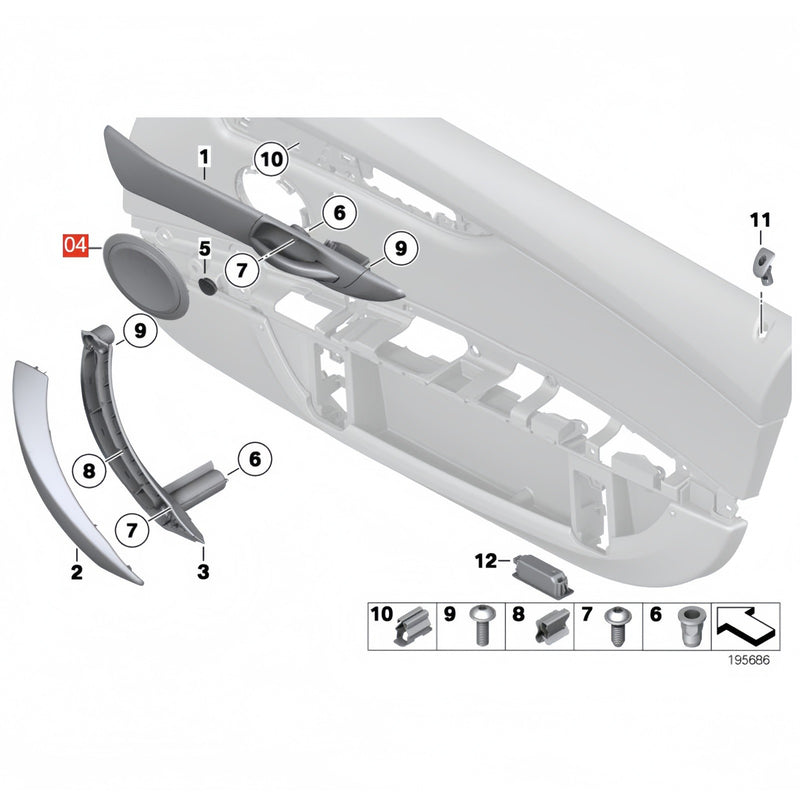Front Door Speaker Grille Cover Trim Replacement for BMW Z4 (E89) 2009-2015