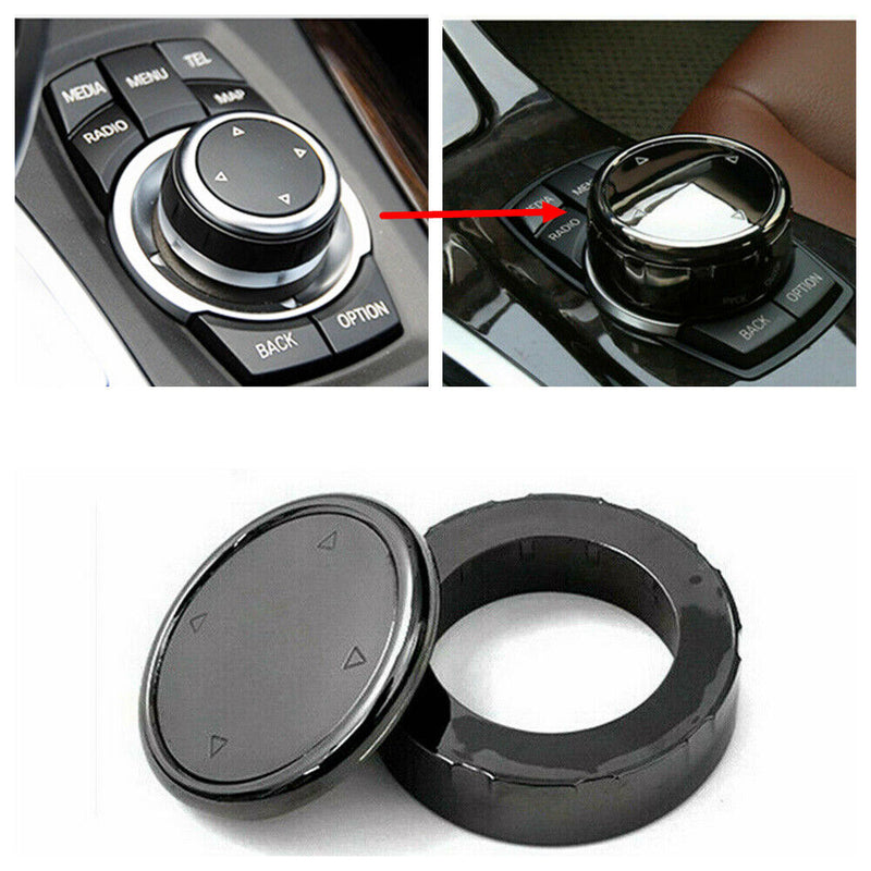 7 Button ABS Ceramic IDrive Multi-Media Knob Cover Trim for BMW 2010-2014 X1 E84