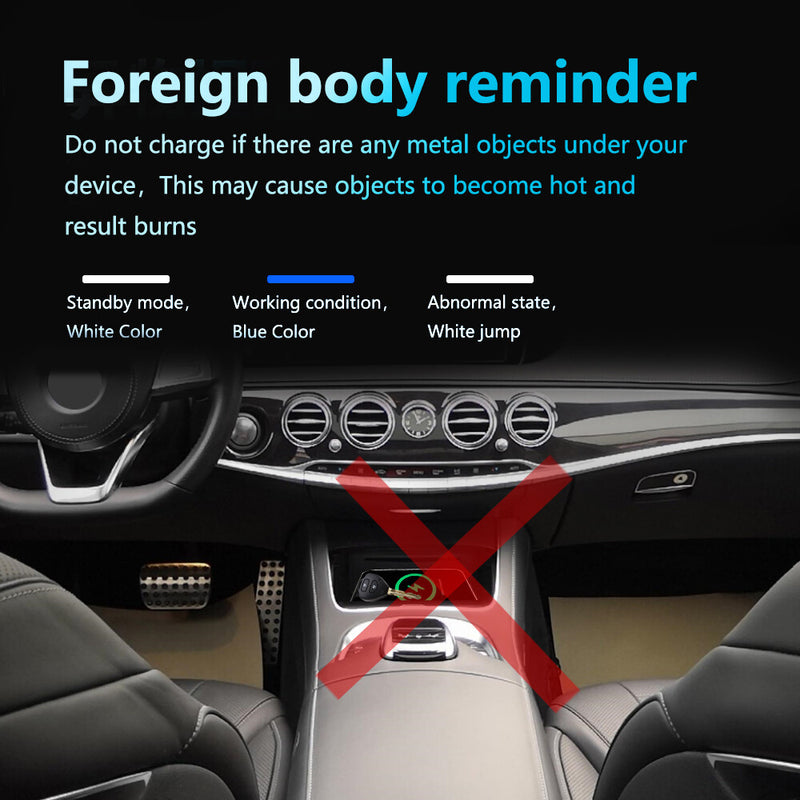 WXZOS Center Console qi Wireless Charging Pad for Mercedes-Benz W222 S-class 2014-2017