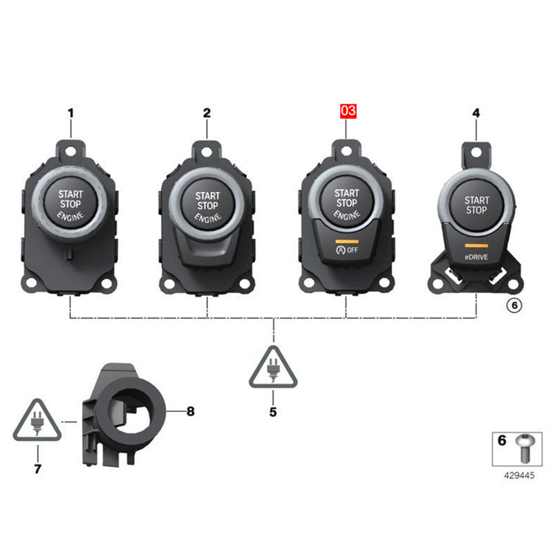 WXZOS 1PC Engine Start Stop Ignition Switch Button for BMW 5series F10 F11 2011-2016