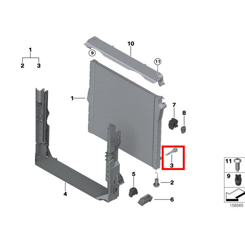 Radiator Drain Plug w/O-ring for BMW E60 525i 530i 2004-2007 545i 2004-2005